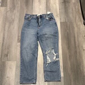 Abercrombie Ankle Straight Ultra High Rise Jeans